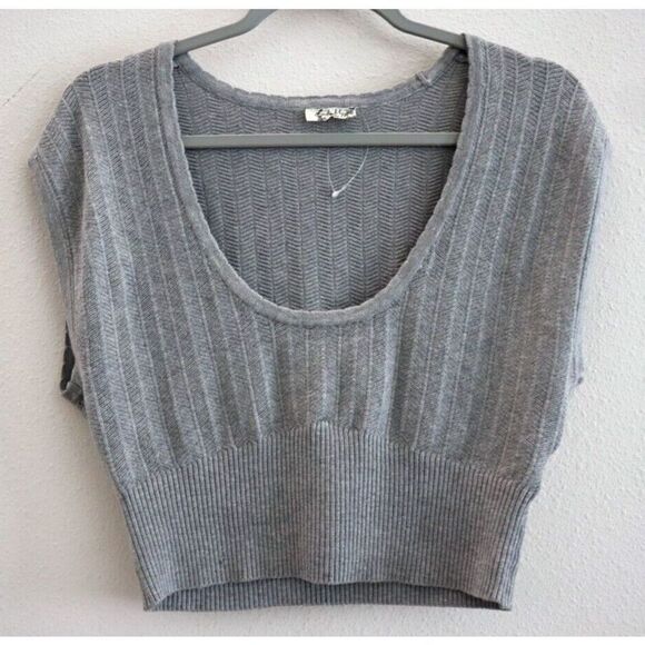Intimately x FP OB1707964 Women's Sz L Gray Cropped Knit Sleeveless Pullover - Picture 1 of 8